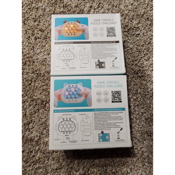 Fast Push Game Fidget Toy Pop Bubble Handheld Light-up Blue Cat AND Brown Deer - Picture 10 of 10